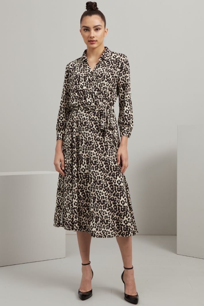 Abito lungo in jersey - BEIGE NERO - Fashion Market - 2