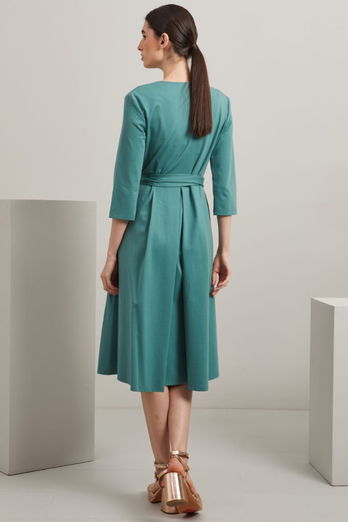 Abito a portafoglio in jersey - VERDE SALVIA - Fashion Market - 4
