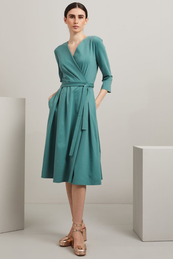 Abito a portafoglio in jersey - VERDE SALVIA - Fashion Market - 2