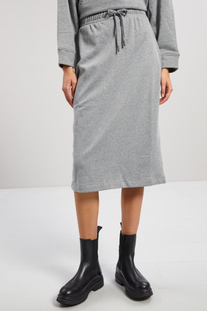 Gonna in jersey di cotone - GRIGIO - Fashion Market - 2