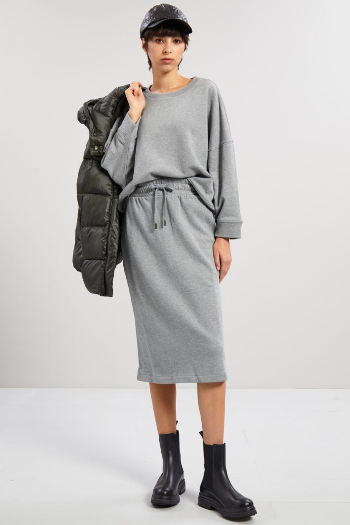 Gonna in jersey di cotone - GRIGIO - Fashion Market