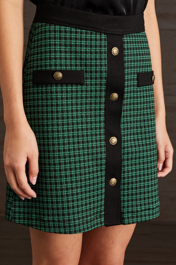 Minigonna in jersey - NERO VERDE ORO - Fashion Market - 3
