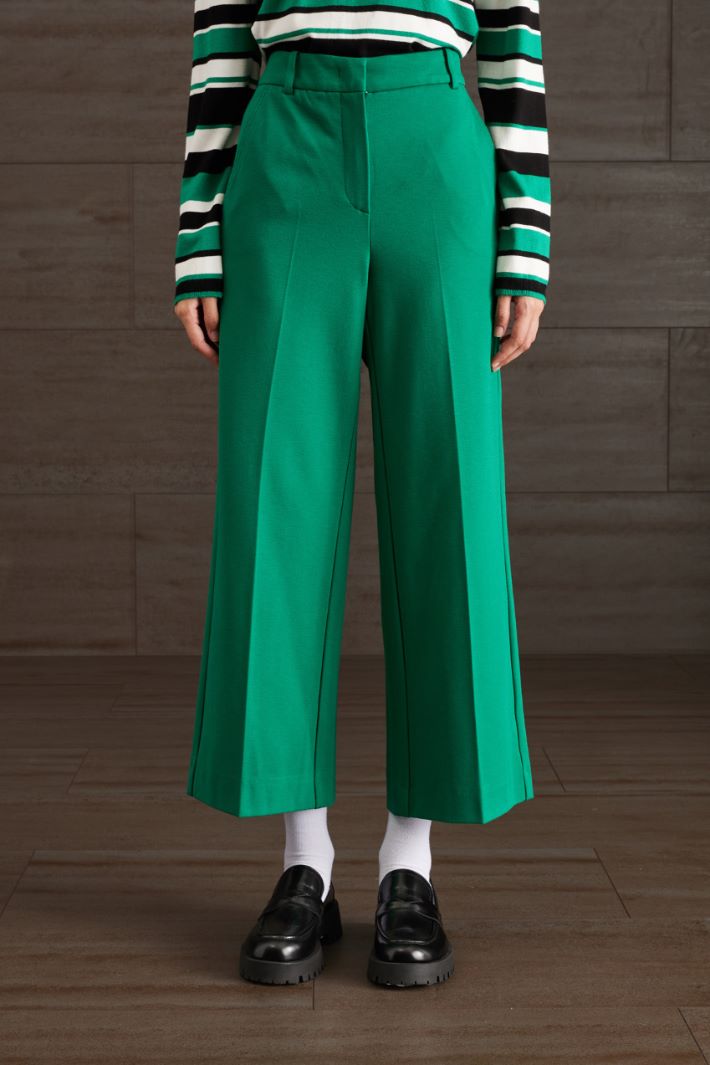 Pantaloni in jersey - VERDE SMERALDO - Fashion Market - 2