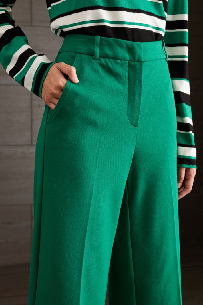Pantaloni in jersey - VERDE SMERALDO - Fashion Market - 3