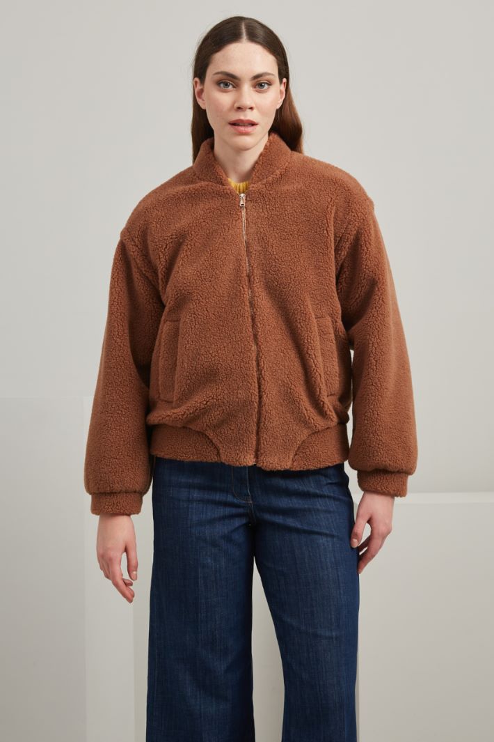 Bomber in lana - TABACCO - Fashion Market - 2