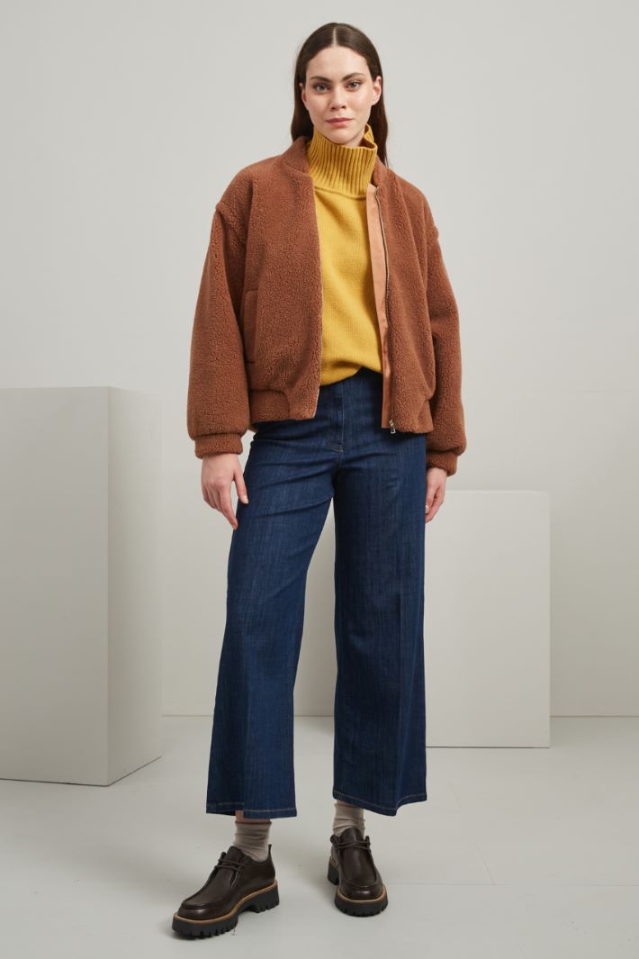 Bomber in lana - TABACCO - Fashion Market