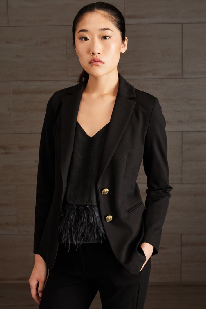 Blazer in jersey - NERO ORO - Fashion Market - 2