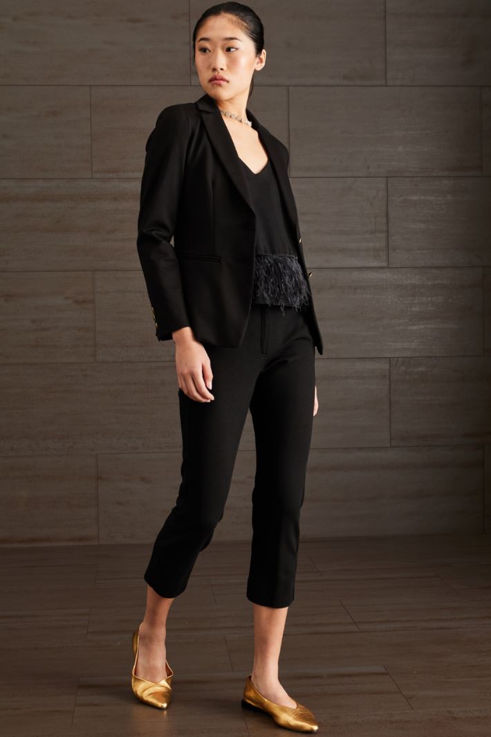 Blazer in jersey - NERO ORO - Fashion Market