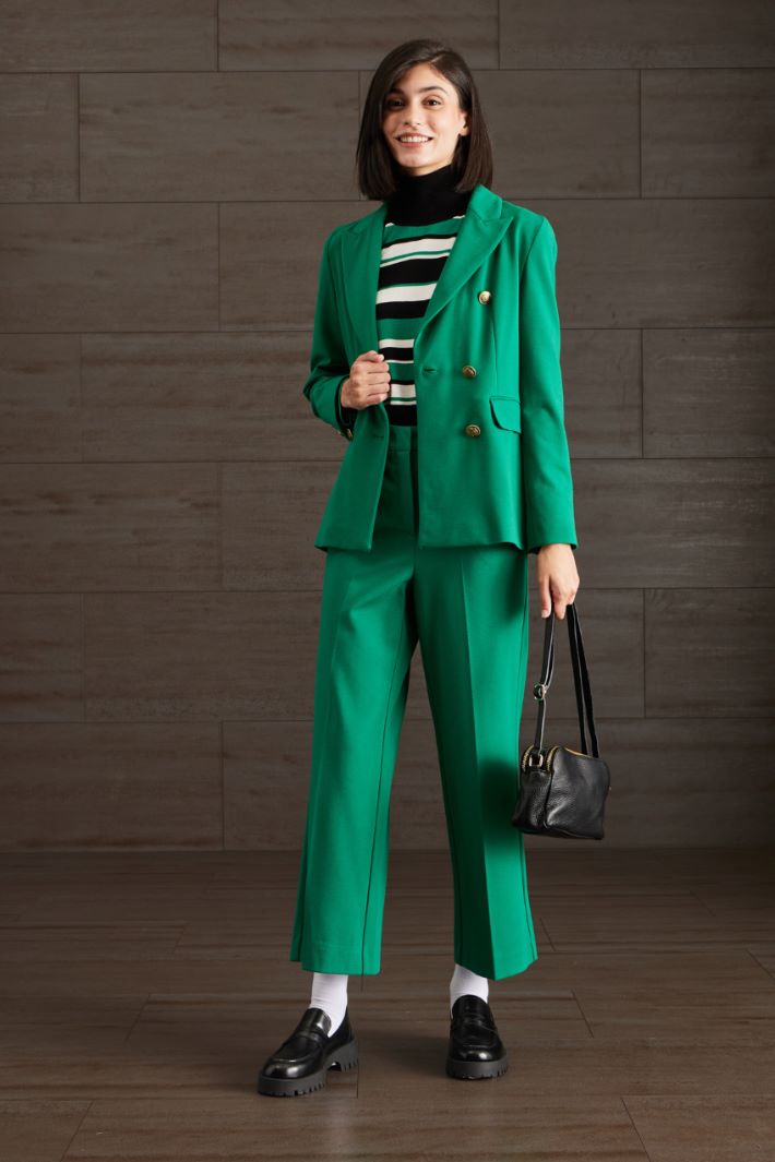 Blazer in jersey di viscosa - VERDE PRATO - Fashion Market