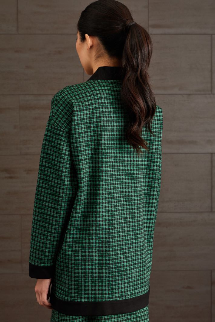 Giacca in jersey jacquard - VERDE NERO ORO - Fashion Market - 4