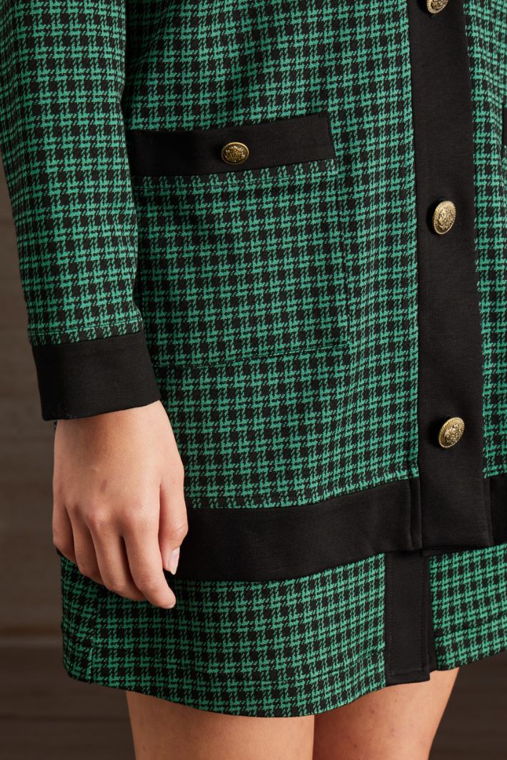 Giacca in jersey jacquard - VERDE NERO ORO - Fashion Market - 3