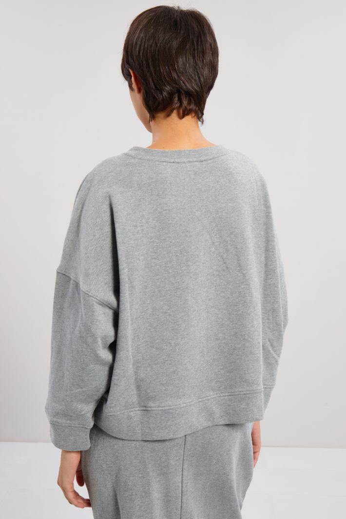 Felpa in puro cotone - GRIGIO - Fashion Market - 4