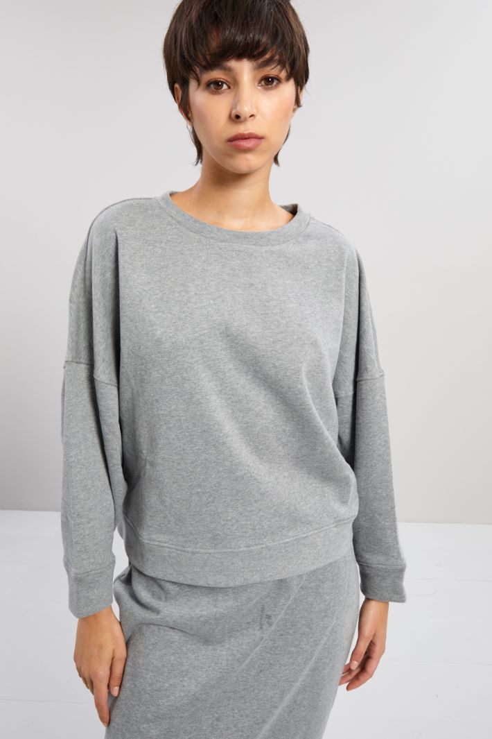 Felpa in puro cotone - GRIGIO - Fashion Market - 2