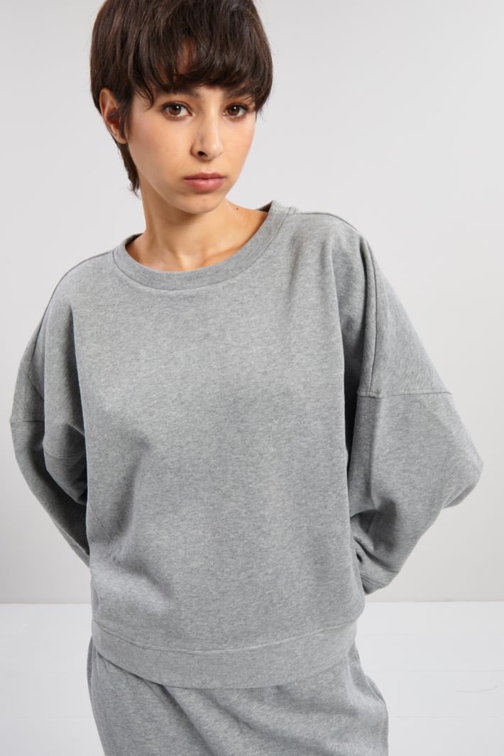 Felpa in puro cotone - GRIGIO - Fashion Market - 3