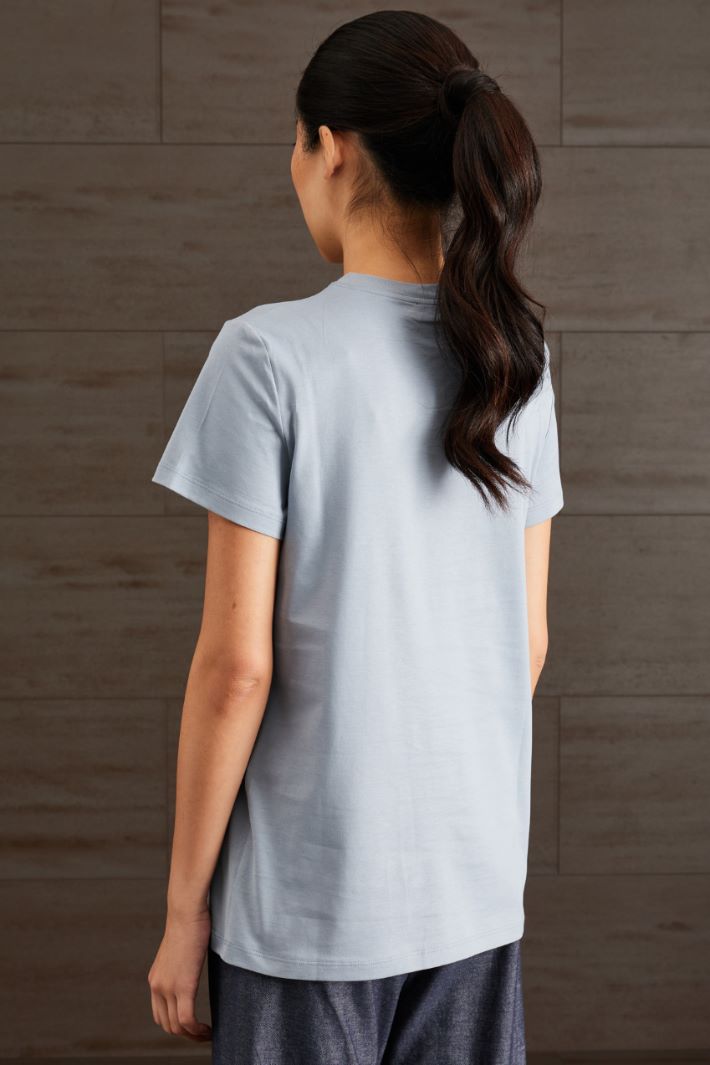 T-shirt in puro cotone - AZZURRO - Fashion Market - 4