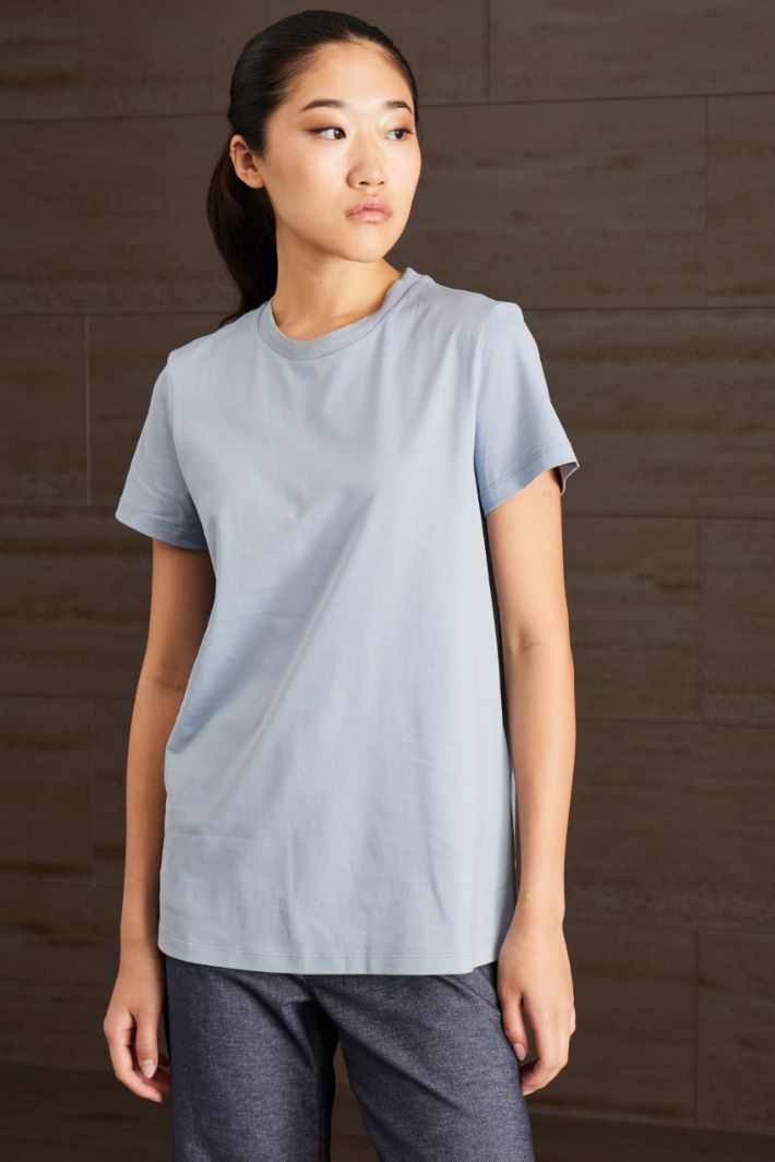 T-shirt in puro cotone - AZZURRO - Fashion Market - 2