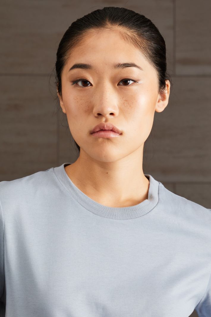 T-shirt in puro cotone - AZZURRO - Fashion Market - 3