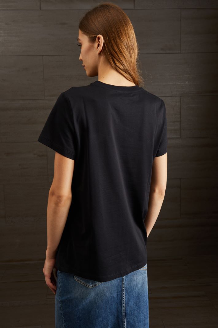 T-shirt in puro cotone - NERO - Fashion Market - 4