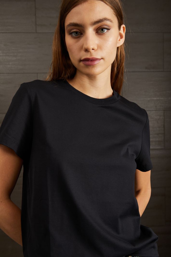 T-shirt in puro cotone - NERO - Fashion Market - 3
