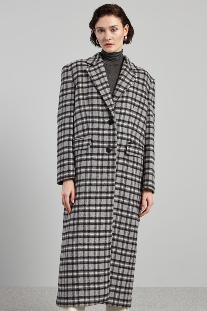 Cappotto con spalline imbottite - GRIGIO BIANCO ANTRACITE - Fashion Market - 2