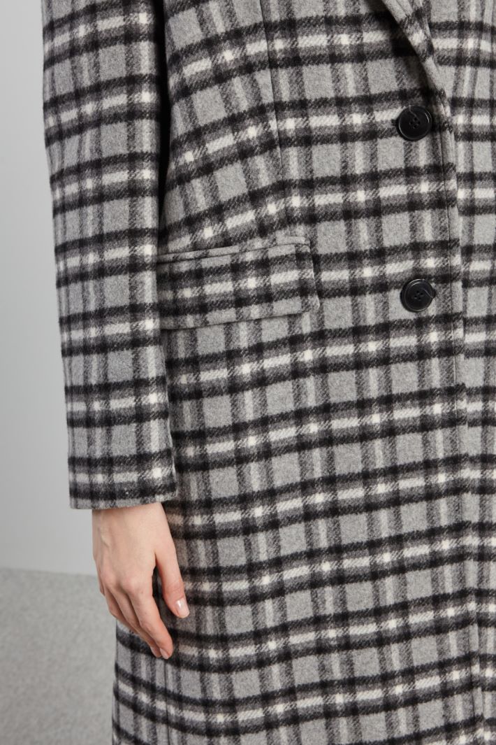 Cappotto con spalline imbottite - GRIGIO BIANCO ANTRACITE - Fashion Market - 3