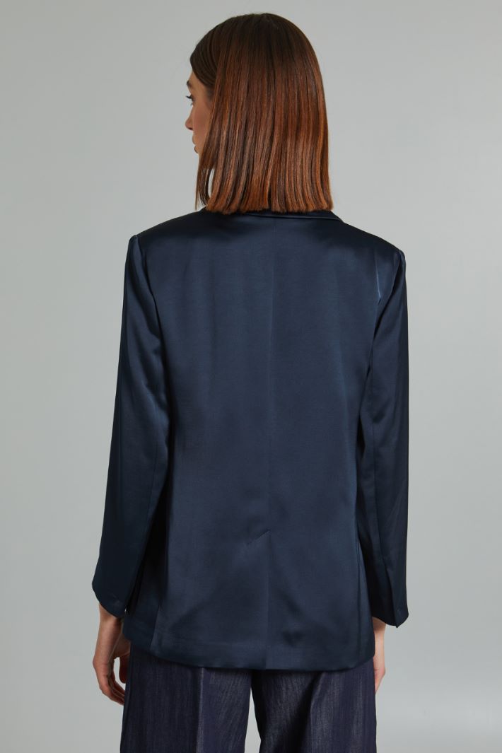 Blazer doppiopetto in raso - BLU NOTTE - Fashion Market - 4