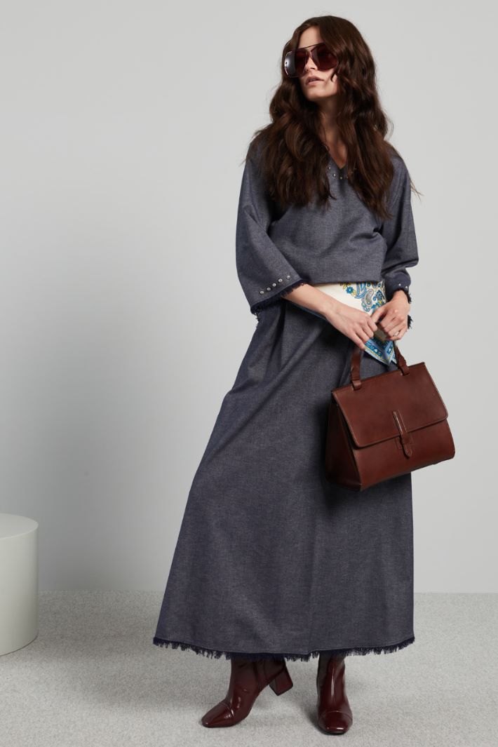 Gonna a campana  - BLU DENIM - Fashion Market