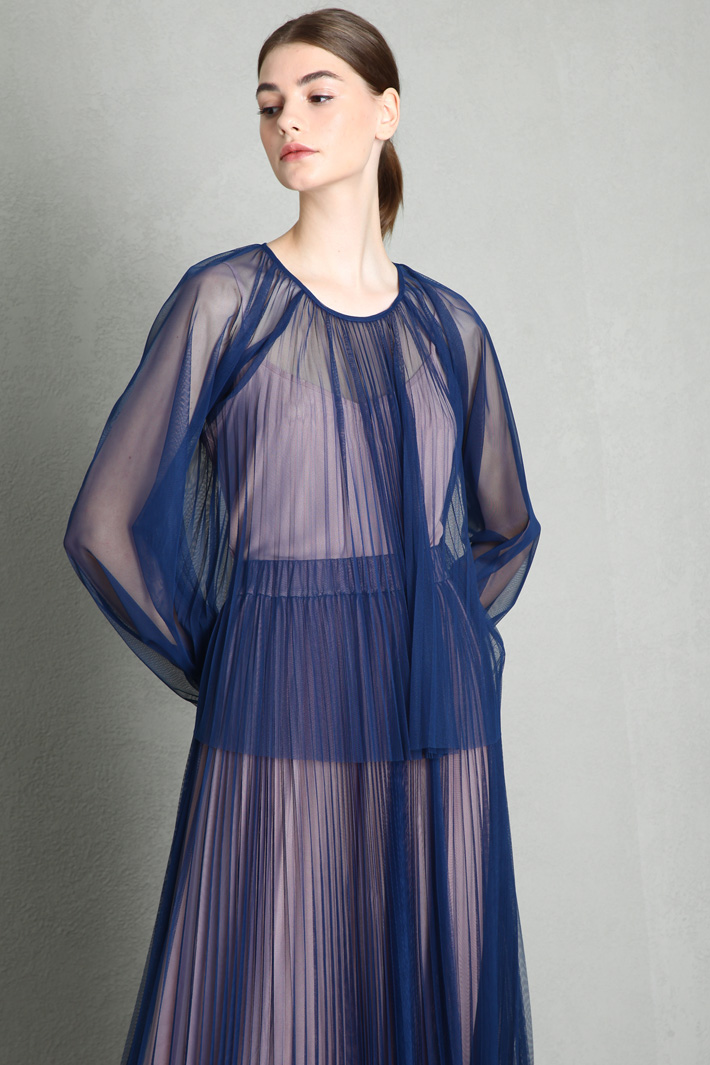 Top in tulle plissè - BLU ROSA - Fashion Market - 4