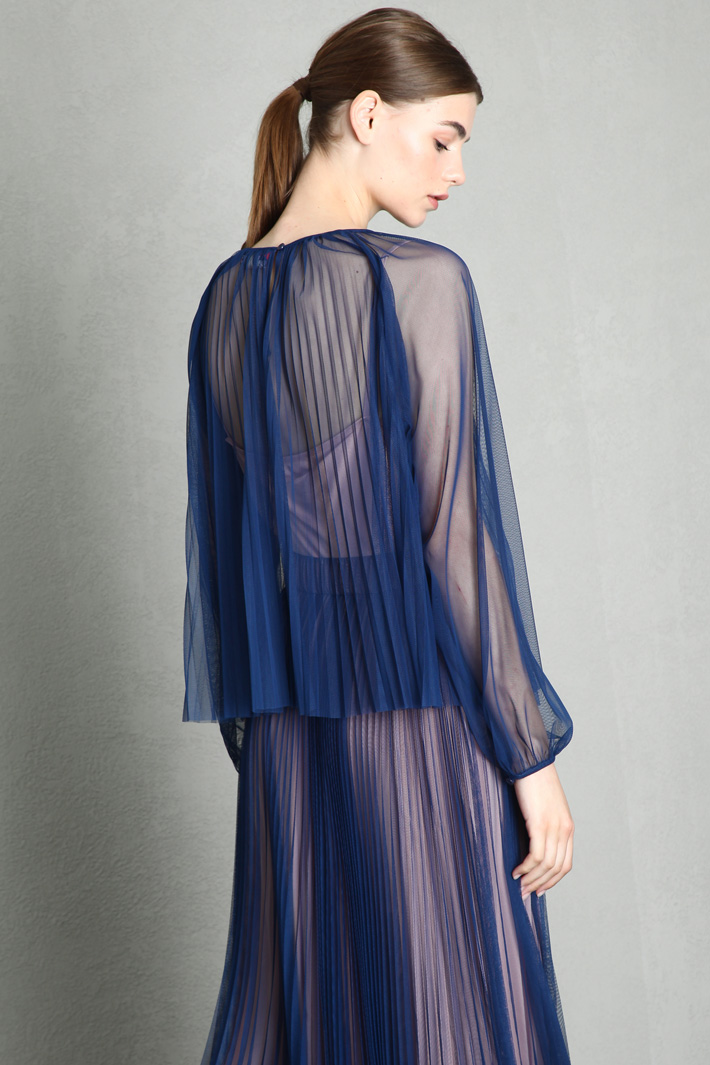 Top in tulle plissè - BLU ROSA - Fashion Market - 2
