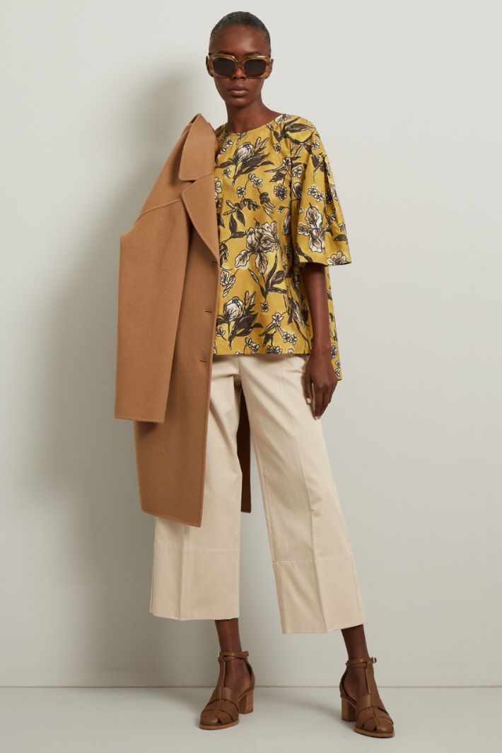 Casacca in popeline  - GIALLO ORO KAKI - Fashion Market