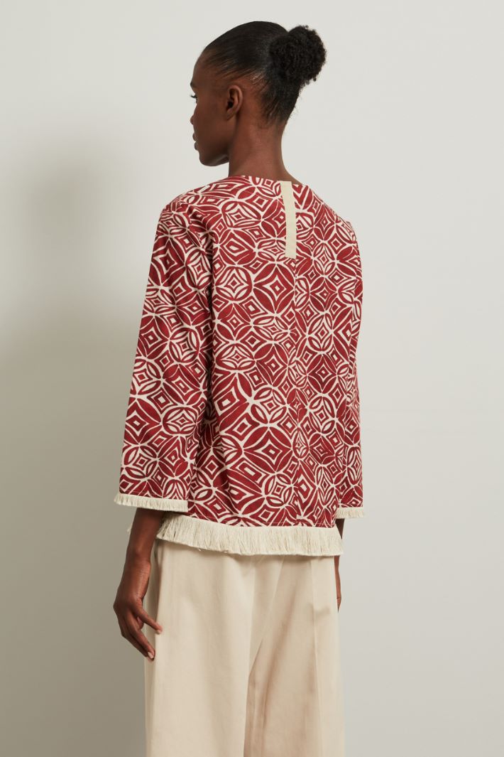 Casacca in popeline  - ROSSO RUBINO - Fashion Market - 4