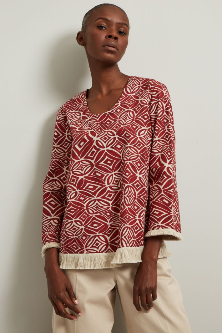 Casacca in popeline  - ROSSO RUBINO - Fashion Market - 2