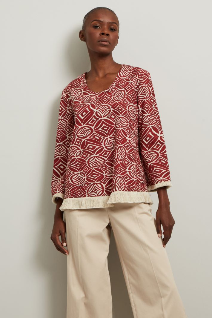 Casacca in popeline  - ROSSO RUBINO - Fashion Market - 3