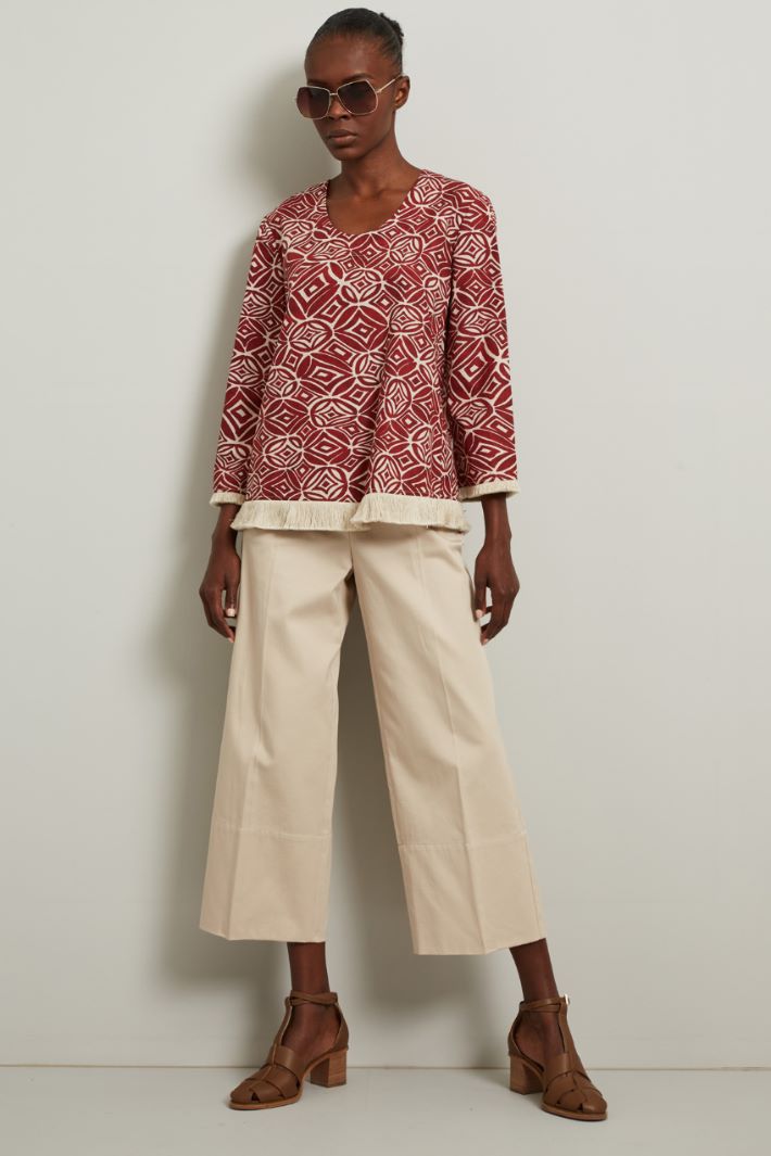 Casacca in popeline  - ROSSO RUBINO - Fashion Market