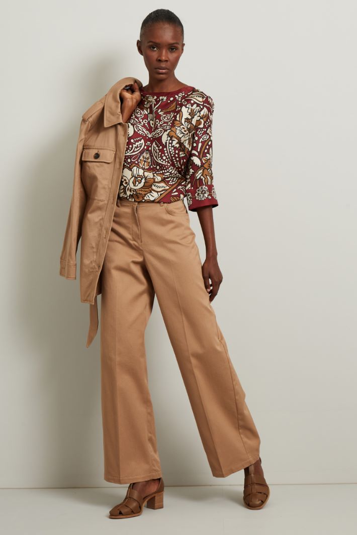 Casacca in twill di seta - ROSSO RUBINO - Fashion Market - 2