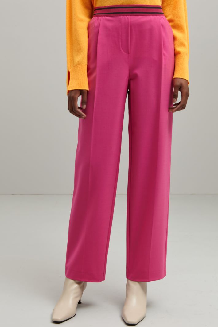 Pantaloni in lana stretch - FUXIA - Fashion Market - 2