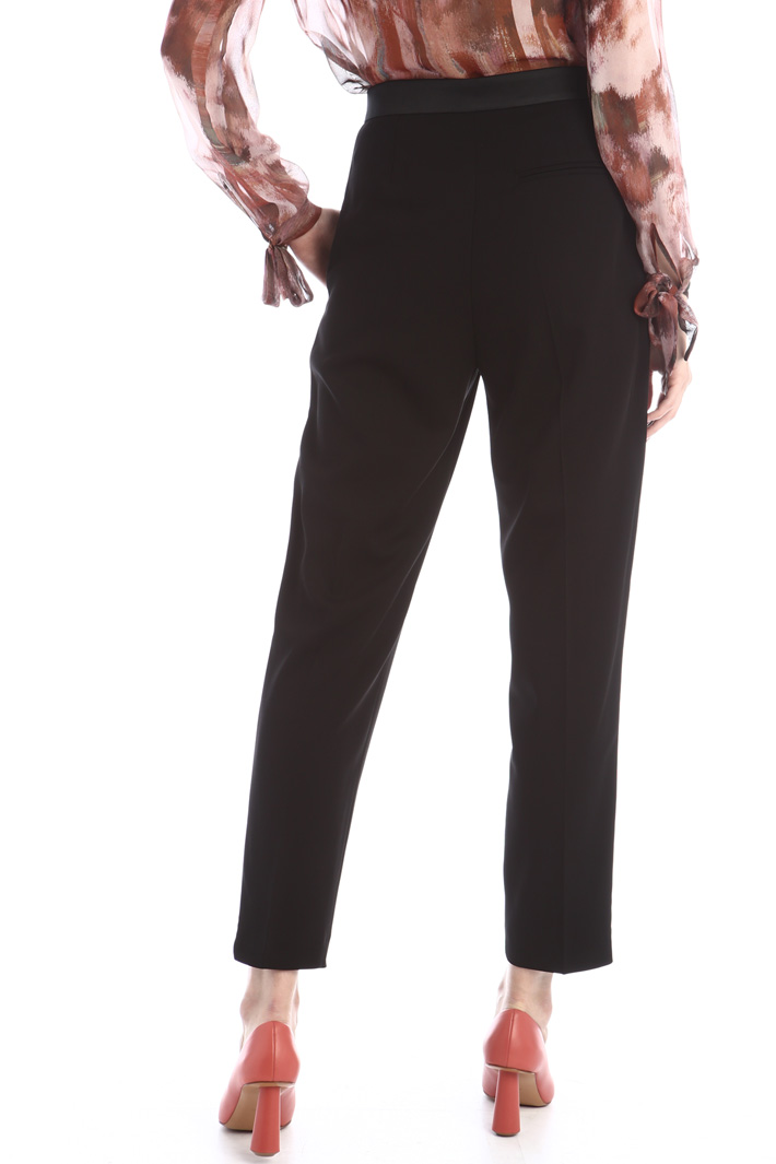 Pantaloni in cady con inserti - NERO - Fashion Market - 2