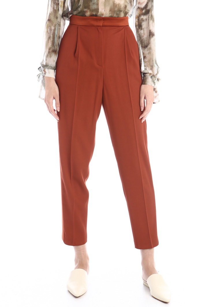 Pantaloni in cady con inserti - RUGGINE - Fashion Market - 4