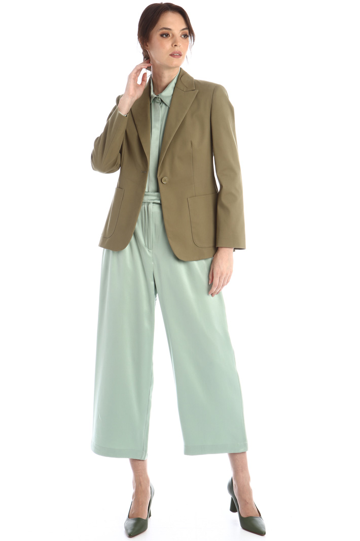 Pantaloni cropped in raso - VERDE PASTELLO - Fashion Market - 4