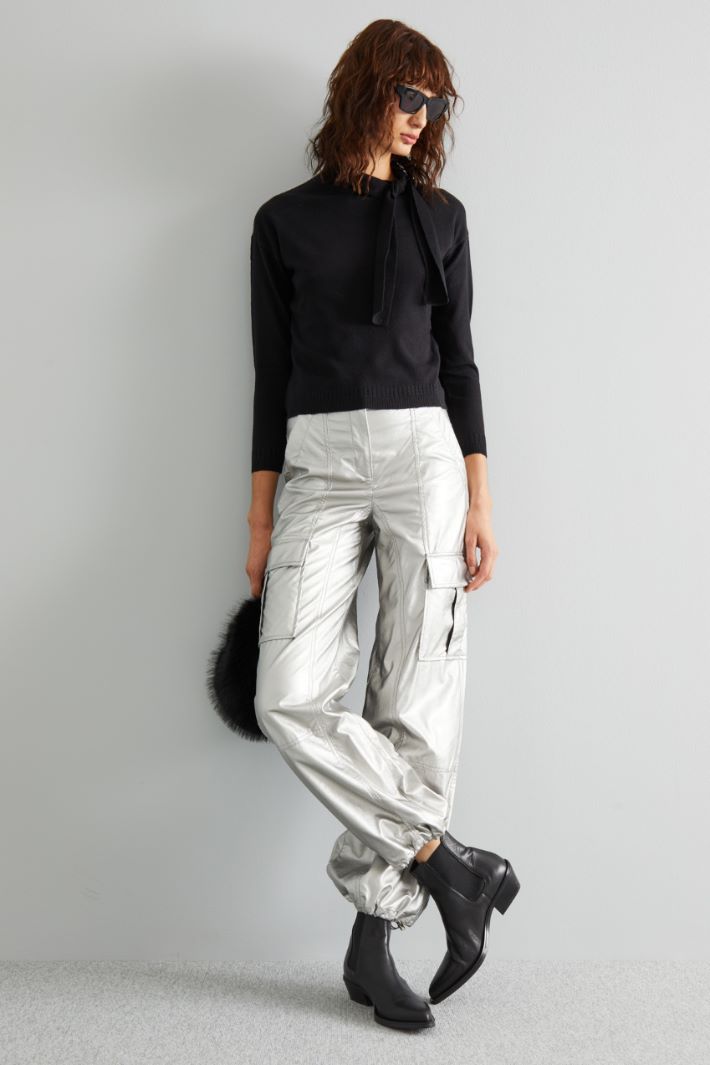 Pantaloni laminati - ARGENTO - Fashion Market