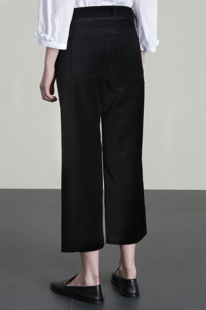 Pantaloni in velluto di cotone - NERO  - Fashion Market - 5