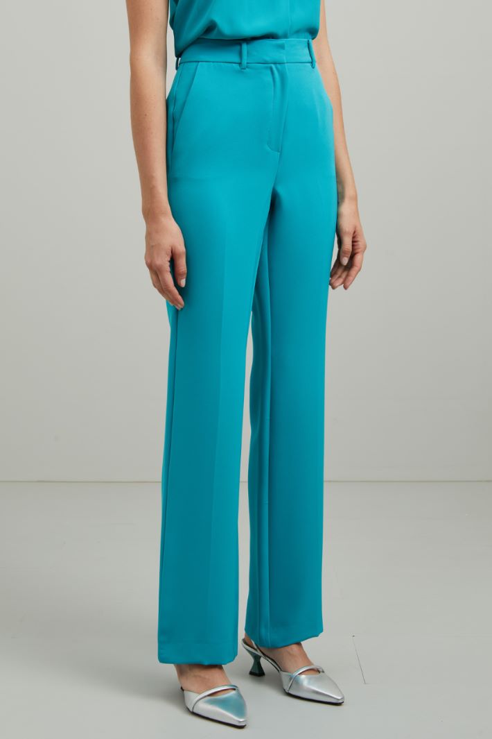 Pantaloni in cady - TURCHESE - Fashion Market - 4