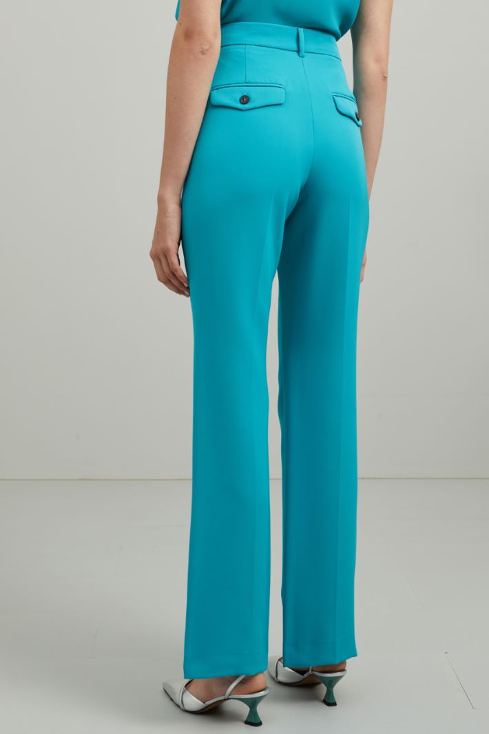 Pantaloni in cady - TURCHESE - Fashion Market - 2