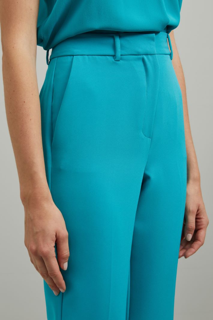 Pantaloni in cady - TURCHESE - Fashion Market - 3