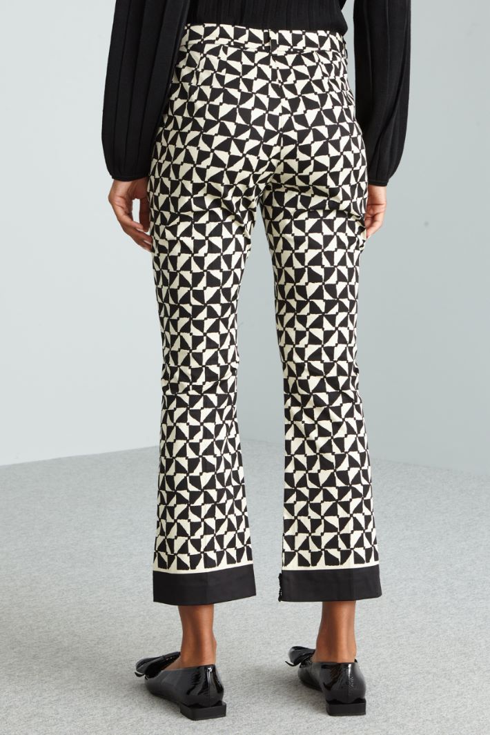 Pantaloni in cotone stampato - NERO BIANCO - Fashion Market - 4