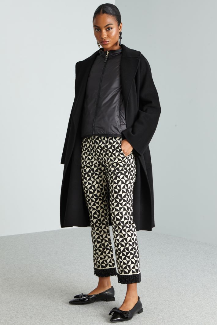 Pantaloni in cotone stampato - NERO BIANCO - Fashion Market