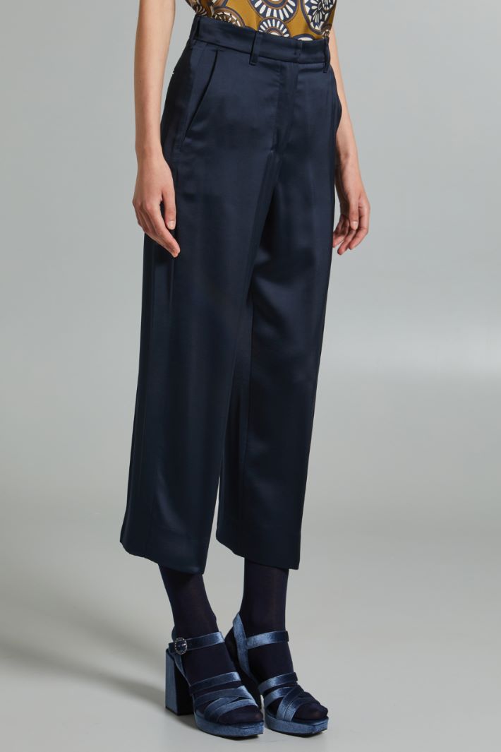 Pantaloni fluidi in raso - BLU NOTTE - Fashion Market - 4
