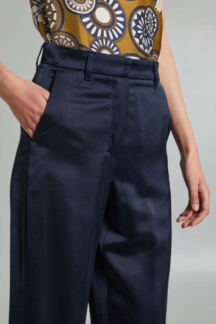 Pantaloni fluidi in raso - BLU NOTTE - Fashion Market - 2