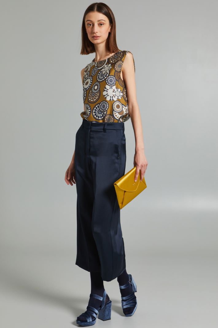 Pantaloni fluidi in raso - BLU NOTTE - Fashion Market