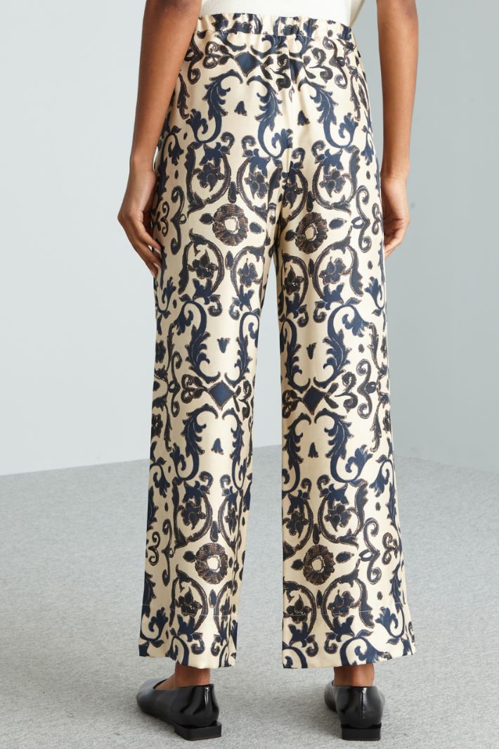 Pantalone in seta  - PANNA BLU - Fashion Market - 4
